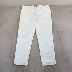 Incotex Slowear Trousers Pants in White Linen Blend Men 40x31 Classic Fit Resort